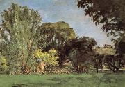 Paul Cezanne Trees in the Jas de Bouffan painting